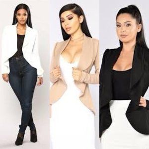 Set of 3 NWT Fashion Nova Blazers! Blk, Tan, Ivory